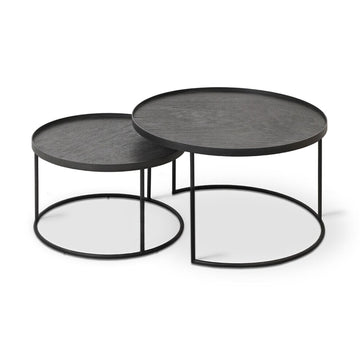 Ethnicraft / Round Tray Tables / Set Beistelltische