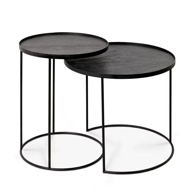 Ethnicraft / Round Tray Table Set / Set Beistelltische