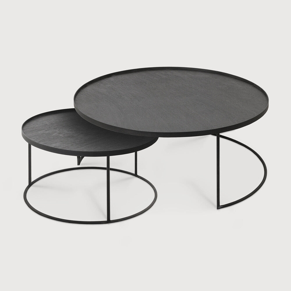 Ethnicraft / Round Tray Table Set / Beistelltische L / XL