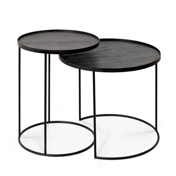 Ethnicraft / Round Tray Table Set / Set Beistelltische