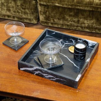 Stoned / Marble Square Tray / Mamortablett - architare shop