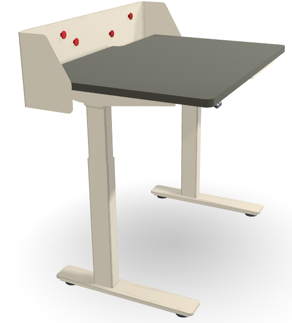 Häfele / height-adjustable job table / melamine top