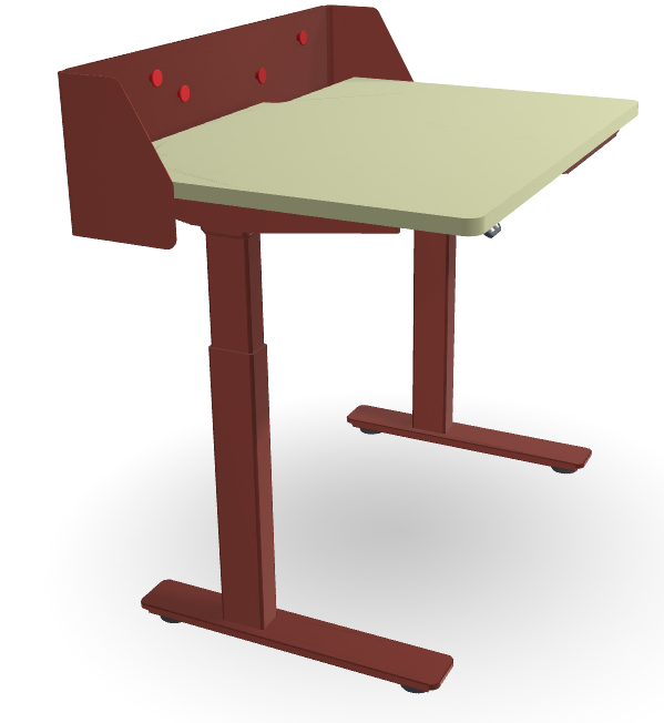 Häfele / height-adjustable job table / melamine top